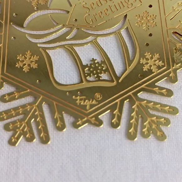 10 Gold Tone Christmas Tree Ornament Lot Die Cut Brass Vintage - Picture 16 of 16